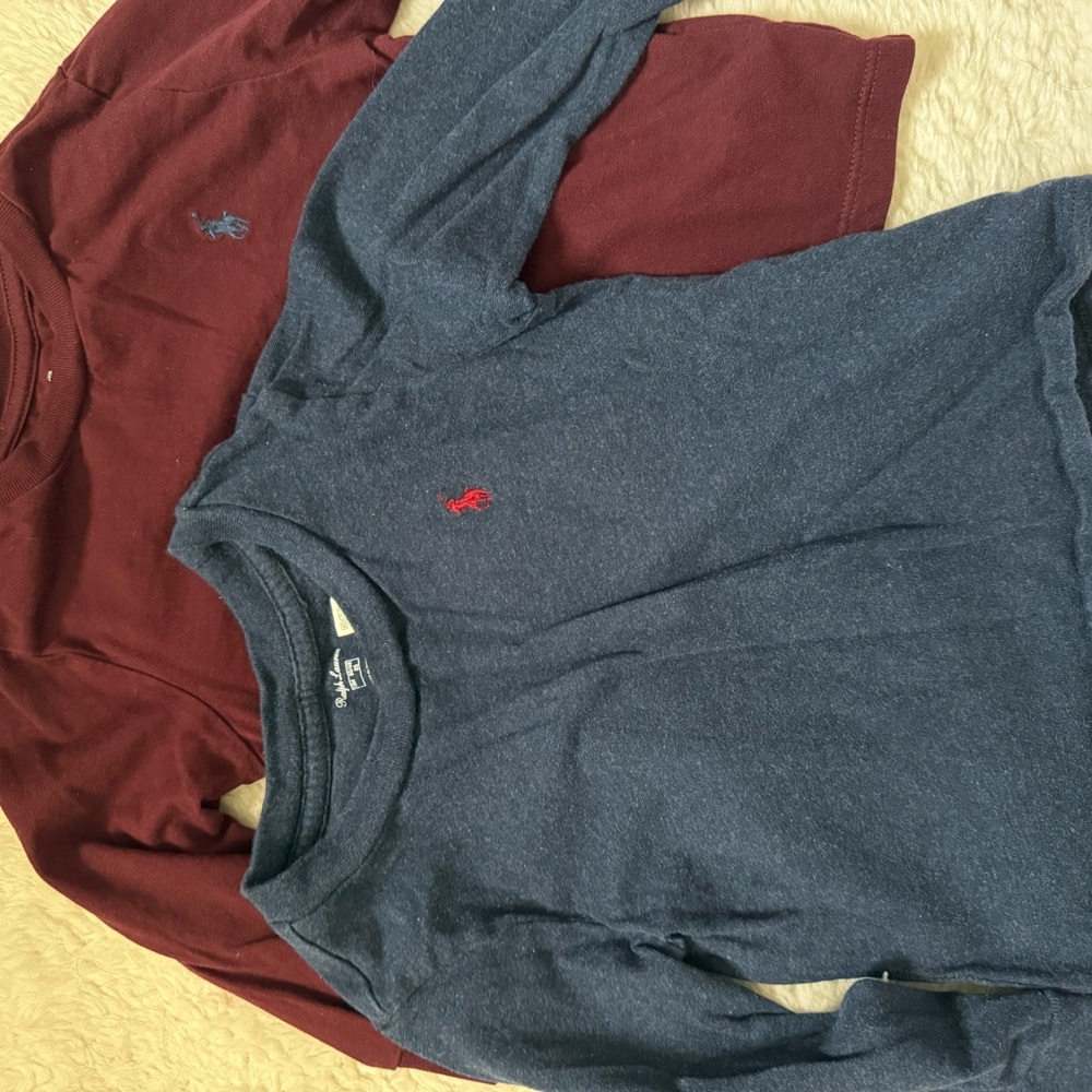 Men's Polo by Ralph Lauren Long Sleeve Shirts - Blue and Maroon